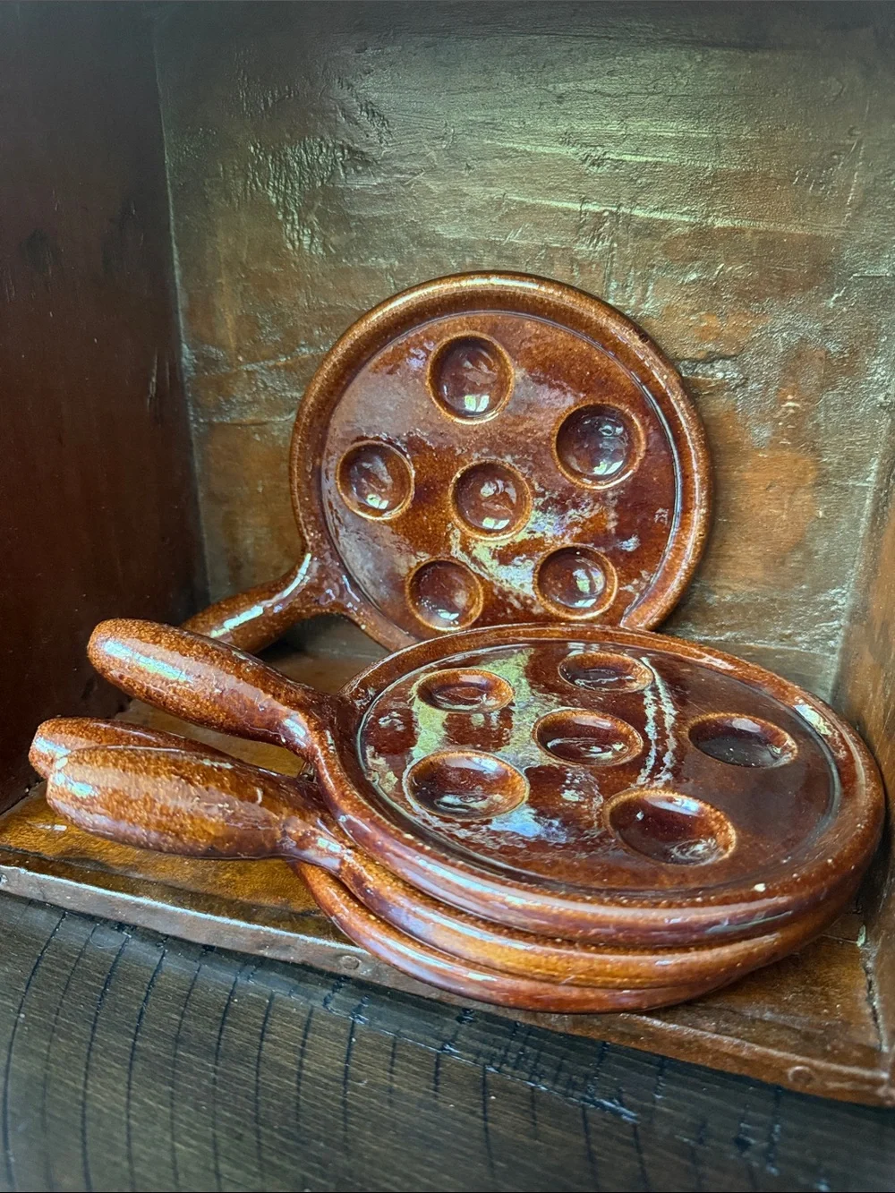 Ceramic Vintage Escargot dishes set of 4
